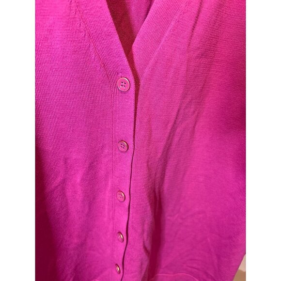 Talbots NWT Plus Pink Long Sleeve V-Neck Button Up Knit Cardigan SZ 3XL - Picture 5 of 8